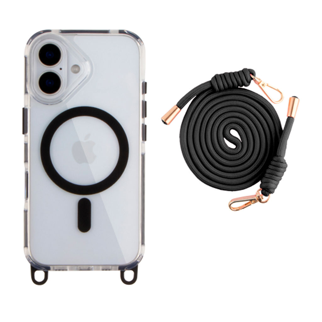 Чехол (накладка) Apple iPhone 17 Air, Lanyard, MagSafe, Черный - № 1 Чехол (накладка) Apple iPhone 17 Air, Lanyard, MagSafe, Черный - № 1