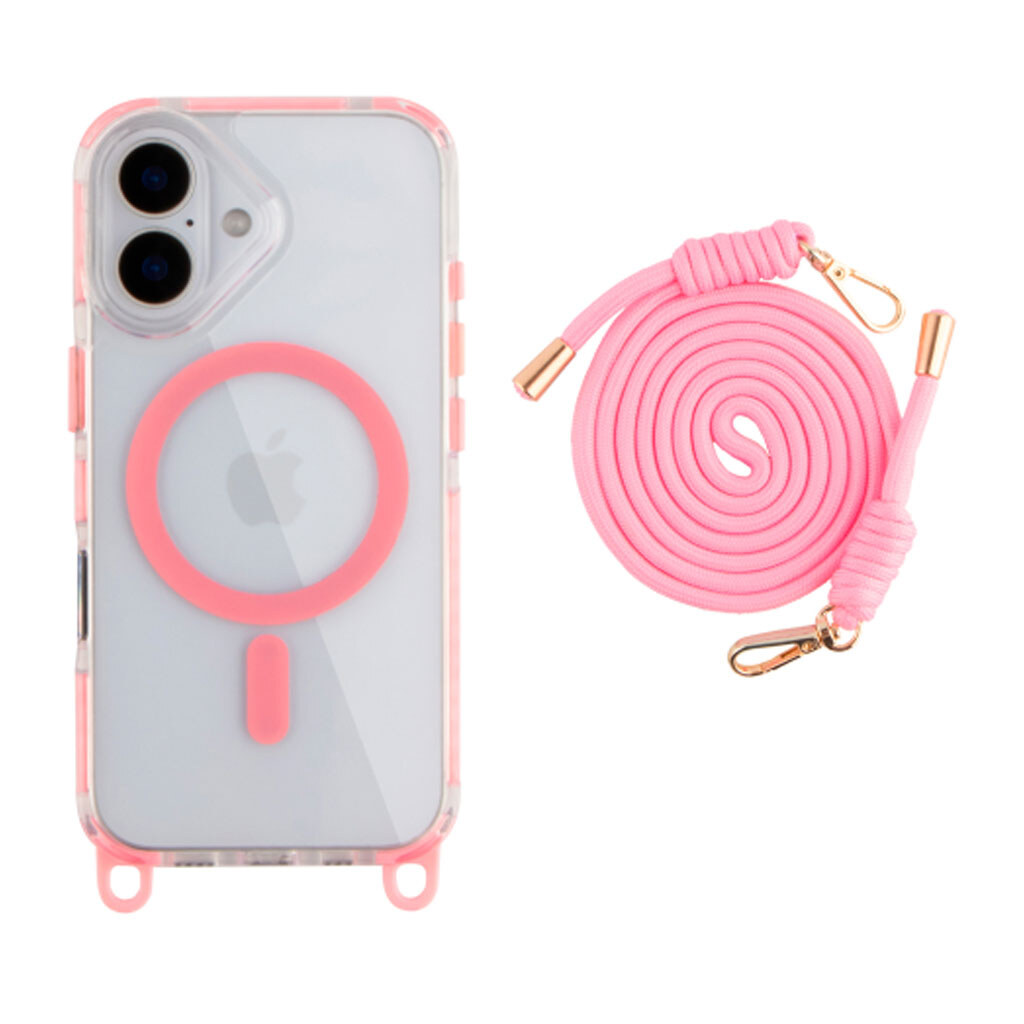 Чохол (накладка) Apple iPhone 17, Lanyard, MagSafe, Рожевий - № 1 Чохол (накладка) Apple iPhone 17, Lanyard, MagSafe, Рожевий - № 1