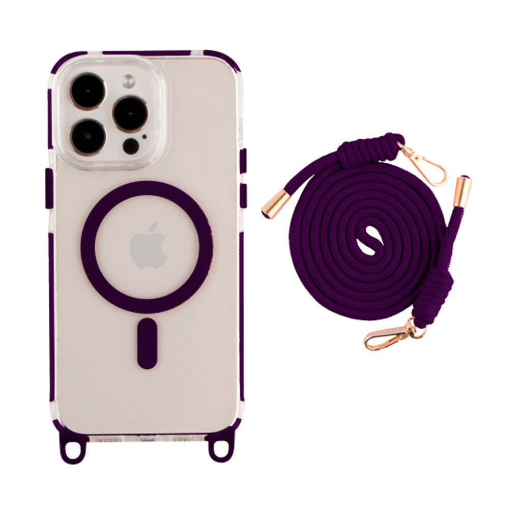 Чехол (накладка) Apple iPhone 17 Pro, Lanyard, MagSafe, Dark Purple, Фиолетовый - № 1 Чехол (накладка) Apple iPhone 17 Pro, Lanyard, MagSafe, Dark Purple, Фиолетовый - № 1