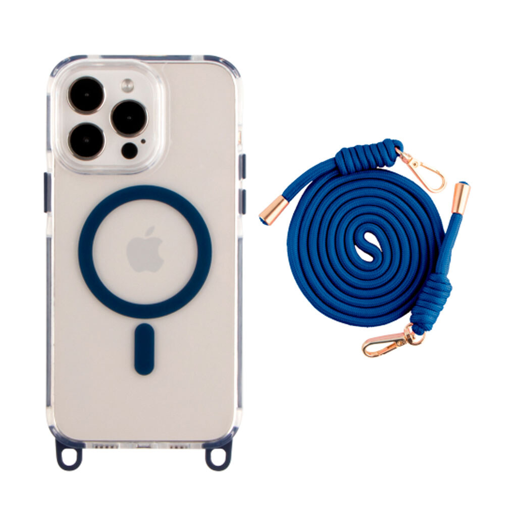 Чехол (накладка) Apple iPhone 17 Pro Max, Lanyard, MagSafe, Indigo Blue, Синий - № 1 Чехол (накладка) Apple iPhone 17 Pro Max, Lanyard, MagSafe, Indigo Blue, Синий - № 1