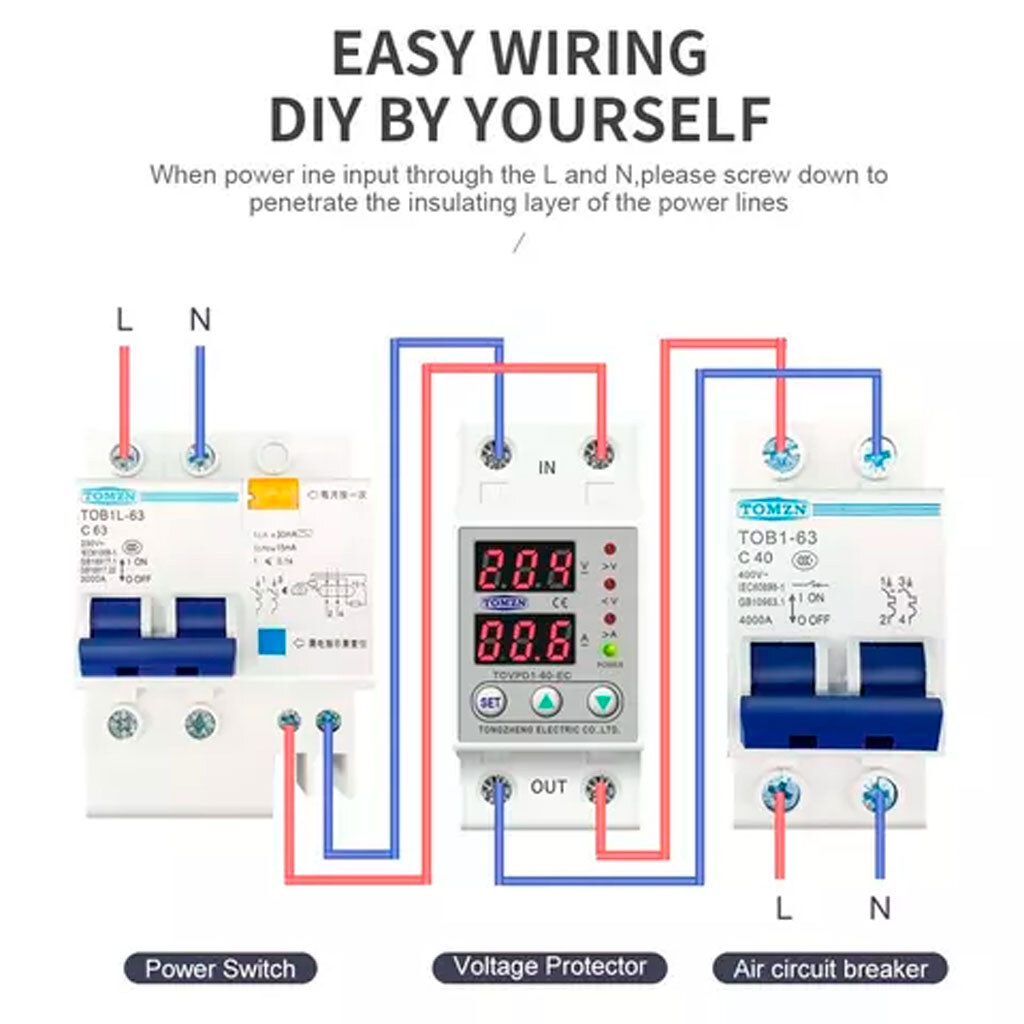 Реле напряжения TOMZN TOVPD1-40-VA - № 7 Реле напряжения TOMZN TOVPD1-40-VA - № 7
