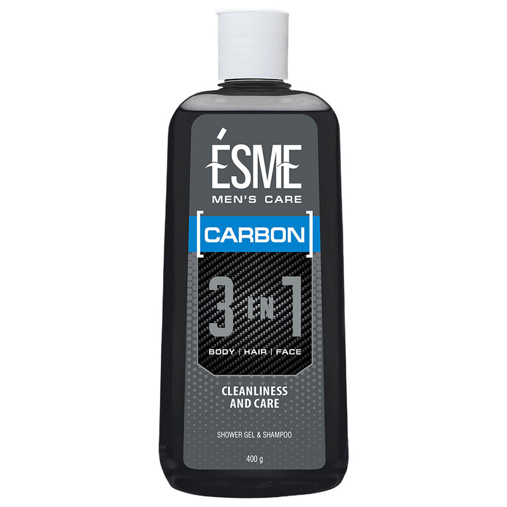 Гель-шампунь для душу чоловічий 3в1 ESME "Carbon", 400 г - № 1 Гель-шампунь для душу чоловічий 3в1 ESME "Carbon", 400 г - № 1