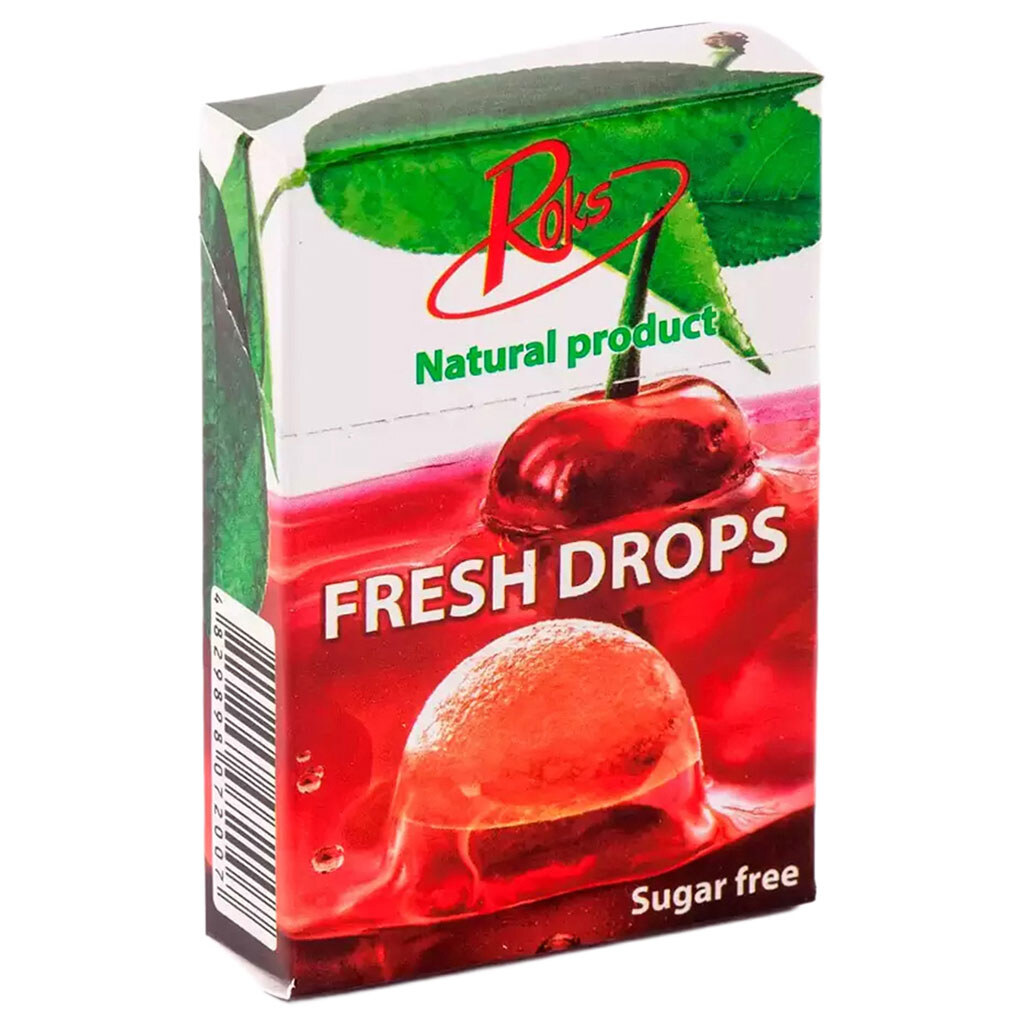 Карамель льодяникова Roks Fresh drops, Без цукру, 30 г - № 1 Карамель льодяникова Roks Fresh drops, Без цукру, 30 г - № 1