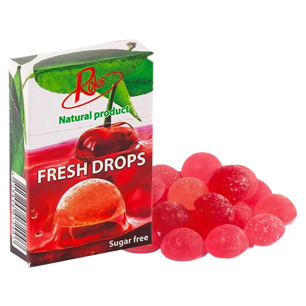 Карамель льодяникова Roks Fresh drops, Без цукру, 30 г - № 2 Карамель льодяникова Roks Fresh drops, Без цукру, 30 г - № 2