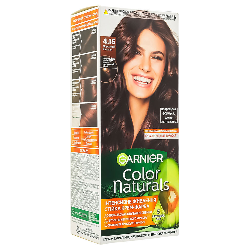Крем-краска для волос GARNIER Color Naturals "Морозный каштан 4.15" - № 1 Крем-краска для волос GARNIER Color Naturals "Морозный каштан 4.15" - № 1