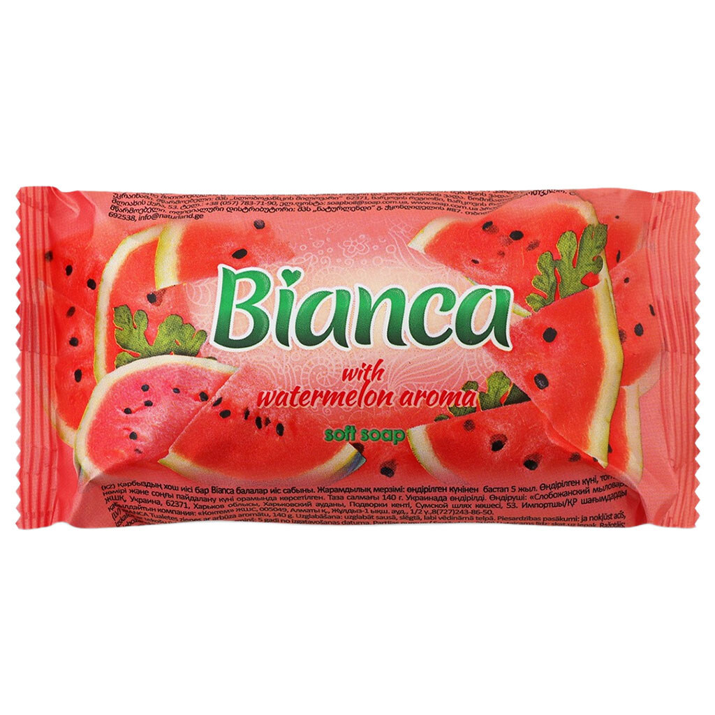 Мыло туалетное твердое Bianca с ароматом арбуза, 125 г - № 1 Мыло туалетное твердое Bianca с ароматом арбуза, 125 г - № 1