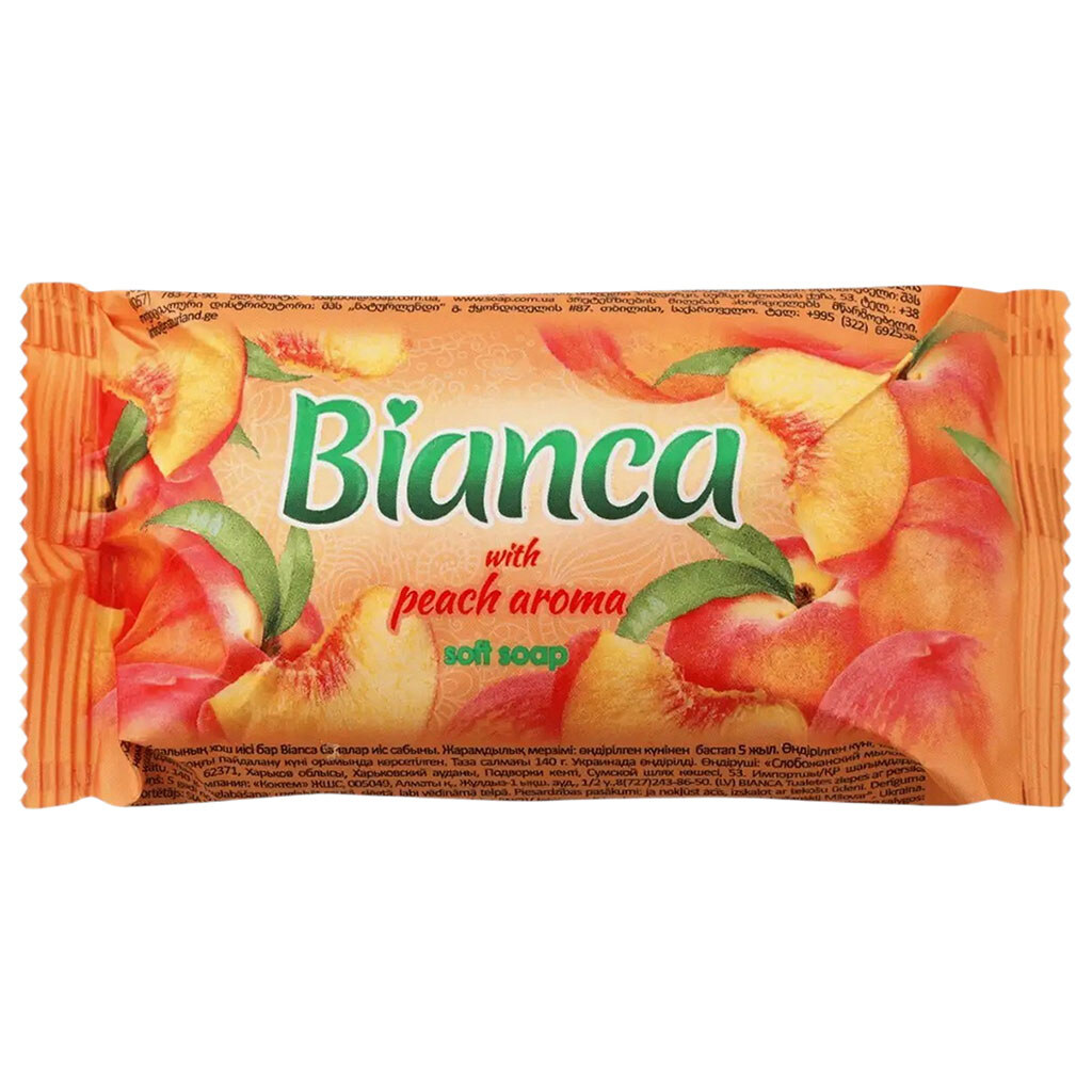 Мыло туалетное твердое Bianca с ароматом персика, 125 г - № 1 Мыло туалетное твердое Bianca с ароматом персика, 125 г - № 1