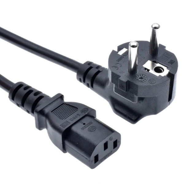 Кабель питания H05VV-F 3x0.75mm2 Cu 1.8m черный C13->угловая вилка - № 1 Кабель питания H05VV-F 3x0.75mm2 Cu 1.8m черный C13->угловая вилка - № 1