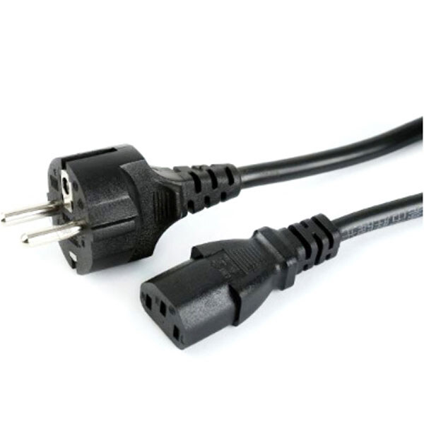 Кабель питания H05VV-F 3x1mm2 Cu 3m чорний C13->пряма вилка - № 1 Кабель питания H05VV-F 3x1mm2 Cu 3m чорний C13->пряма вилка - № 1