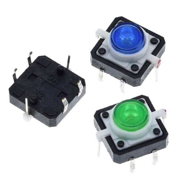 Кнопка тактовая TACT 12x12-7.3 Red LED - № 2 Кнопка тактовая TACT 12x12-7.3 Red LED - № 2