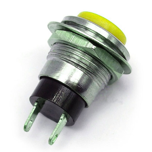 Кнопка DS-318 без фиксации OFF-(ON) желтая - № 1 Кнопка DS-318 без фиксации OFF-(ON) желтая - № 1