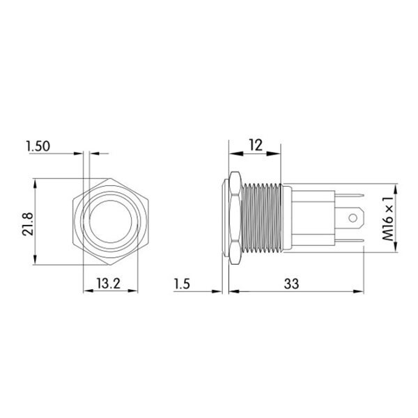 Кнопка антивандальная HSD16F-10EZ/J/N/12-24V/R - № 2 Кнопка антивандальная HSD16F-10EZ/J/N/12-24V/R - № 2