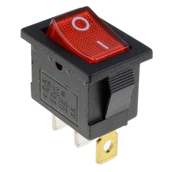 Переключатель клавишный KCD1-101N-LED 3pin с подсв.ON-OFF 6A красный - № 1 Переключатель клавишный KCD1-101N-LED 3pin с подсв.ON-OFF 6A красный - № 1