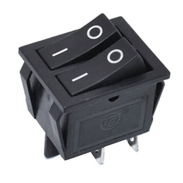 Переключатель клавишный KCD2-2101-2 двойной ON-OFF, BLACK 4pin - № 1 Переключатель клавишный KCD2-2101-2 двойной ON-OFF, BLACK 4pin - № 1