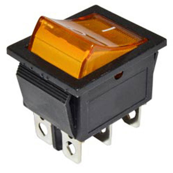 Переключатель клавишный KCD2-202N-2 ON-ON 6pin YELLOW - № 1 Переключатель клавишный KCD2-202N-2 ON-ON 6pin YELLOW - № 1