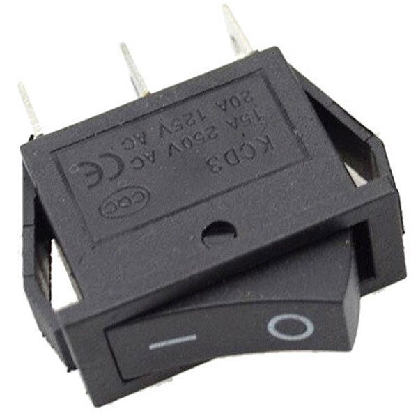 Переключатель клавишный KCD3-102 ON-ON 3pin черный - № 1 Переключатель клавишный KCD3-102 ON-ON 3pin черный - № 1