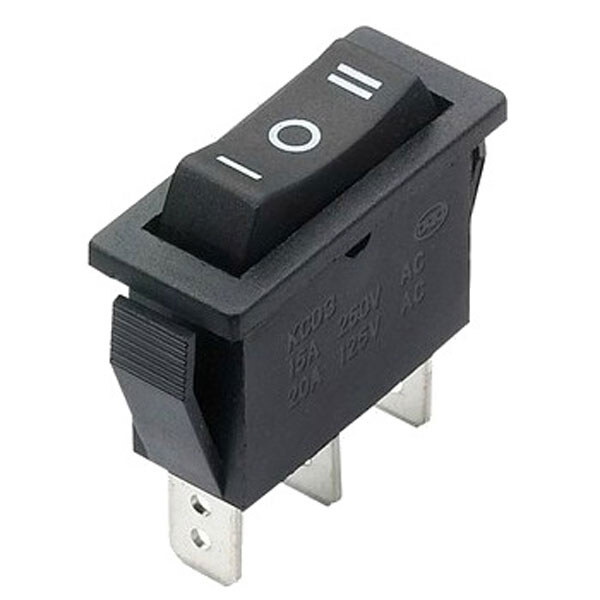 Переключатель клавишный KCD3-103 ON-OFF-ON 3pin черный - № 1 Переключатель клавишный KCD3-103 ON-OFF-ON 3pin черный - № 1