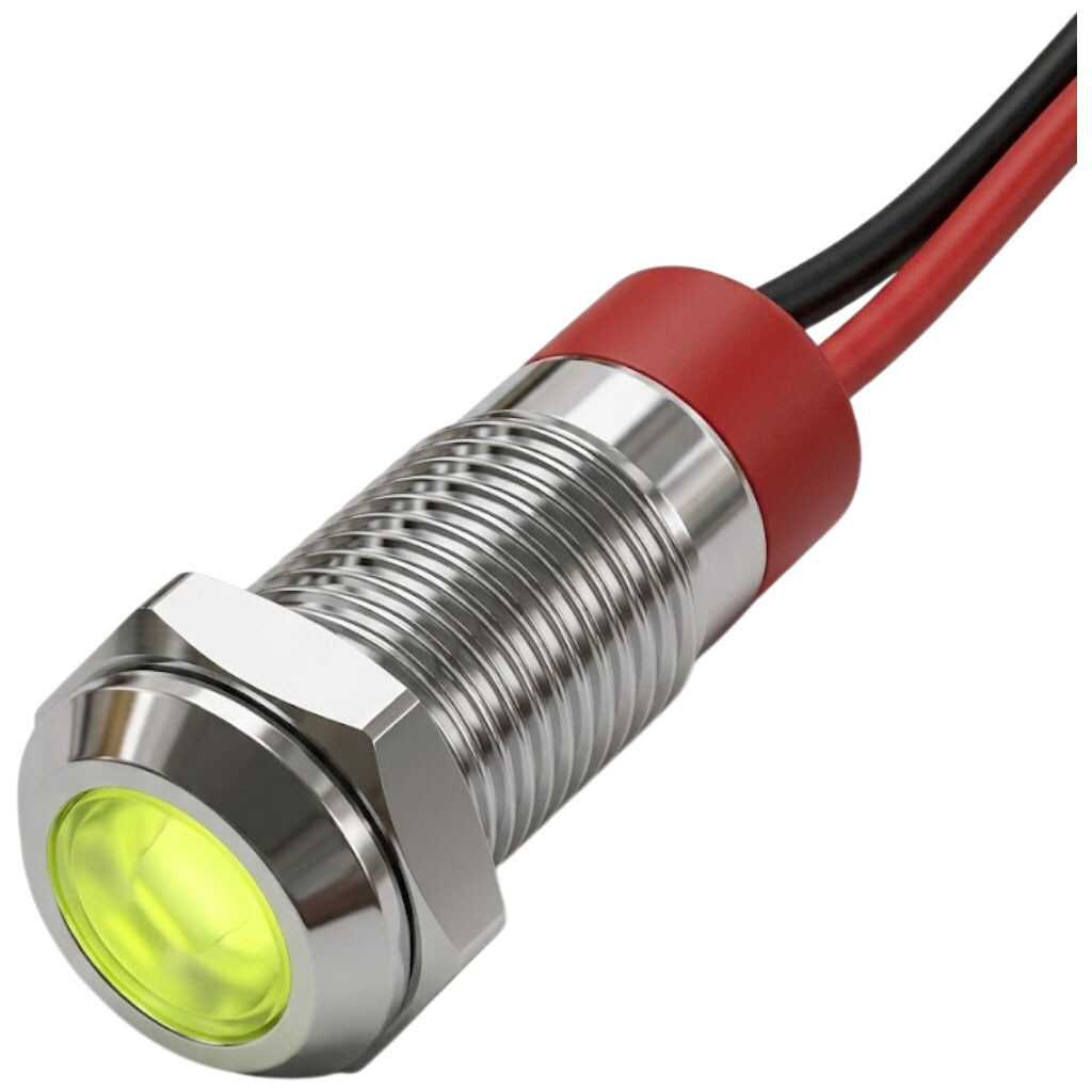 Індикатор антивандальний 8F-D-12-24VY-L Yellow LED - № 1 Індикатор антивандальний 8F-D-12-24VY-L Yellow LED - № 1
