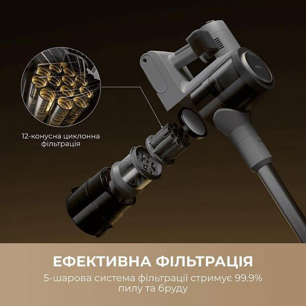 Акумуляторний пилосос Mova S1, Сірий - № 2 Акумуляторний пилосос Mova S1, Сірий - № 2