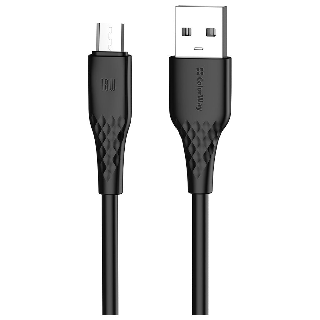 USB кабель ColorWay CW-CBUM094-BK, MicroUSB, 1.0 м., Черный - № 1 USB кабель ColorWay CW-CBUM094-BK, MicroUSB, 1.0 м., Черный - № 1