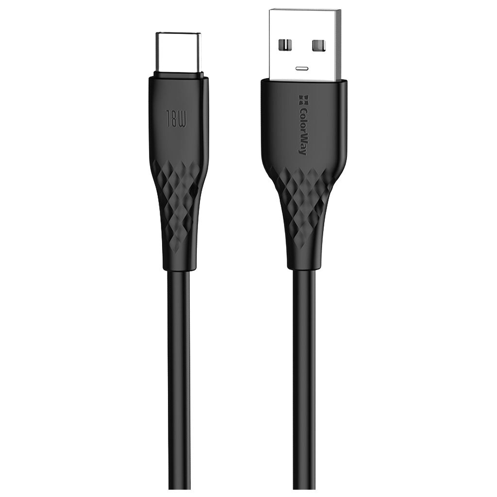 USB кабель ColorWay CW-CBUC094-BK, Type-C, 1.0 м., Черный - № 1 USB кабель ColorWay CW-CBUC094-BK, Type-C, 1.0 м., Черный - № 1