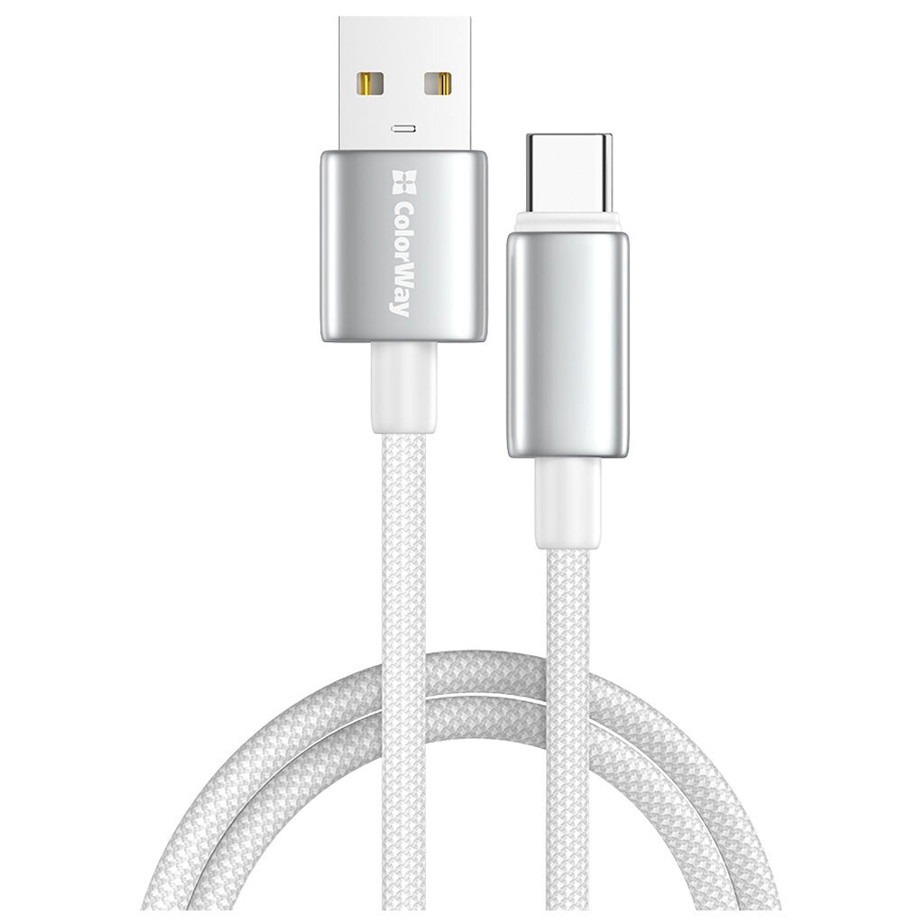 USB кабель ColorWay CW-CBUC098-WT, Type-C, 1.0 м., Білий - № 1 USB кабель ColorWay CW-CBUC098-WT, Type-C, 1.0 м., Білий - № 1