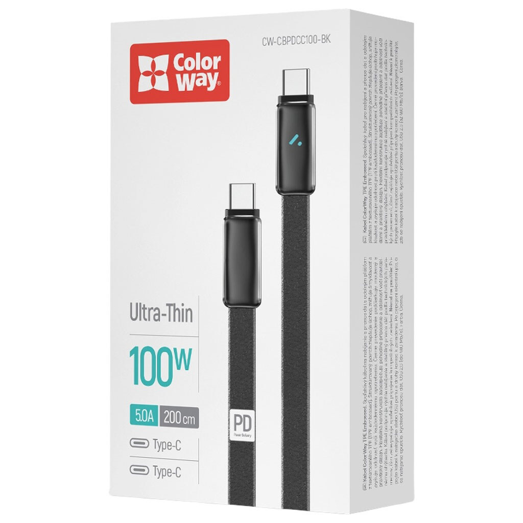USB кабель ColorWay CW-CBPDCC100-BK, Type-C, 1.0 м., Чорний - № 3 USB кабель ColorWay CW-CBPDCC100-BK, Type-C, 1.0 м., Чорний - № 3