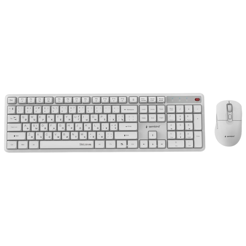 Клавиатура и мышь Gembird KBS-WMS-01-W-CYRL, Белый - № 1 Клавиатура и мышь Gembird KBS-WMS-01-W-CYRL, Белый - № 1