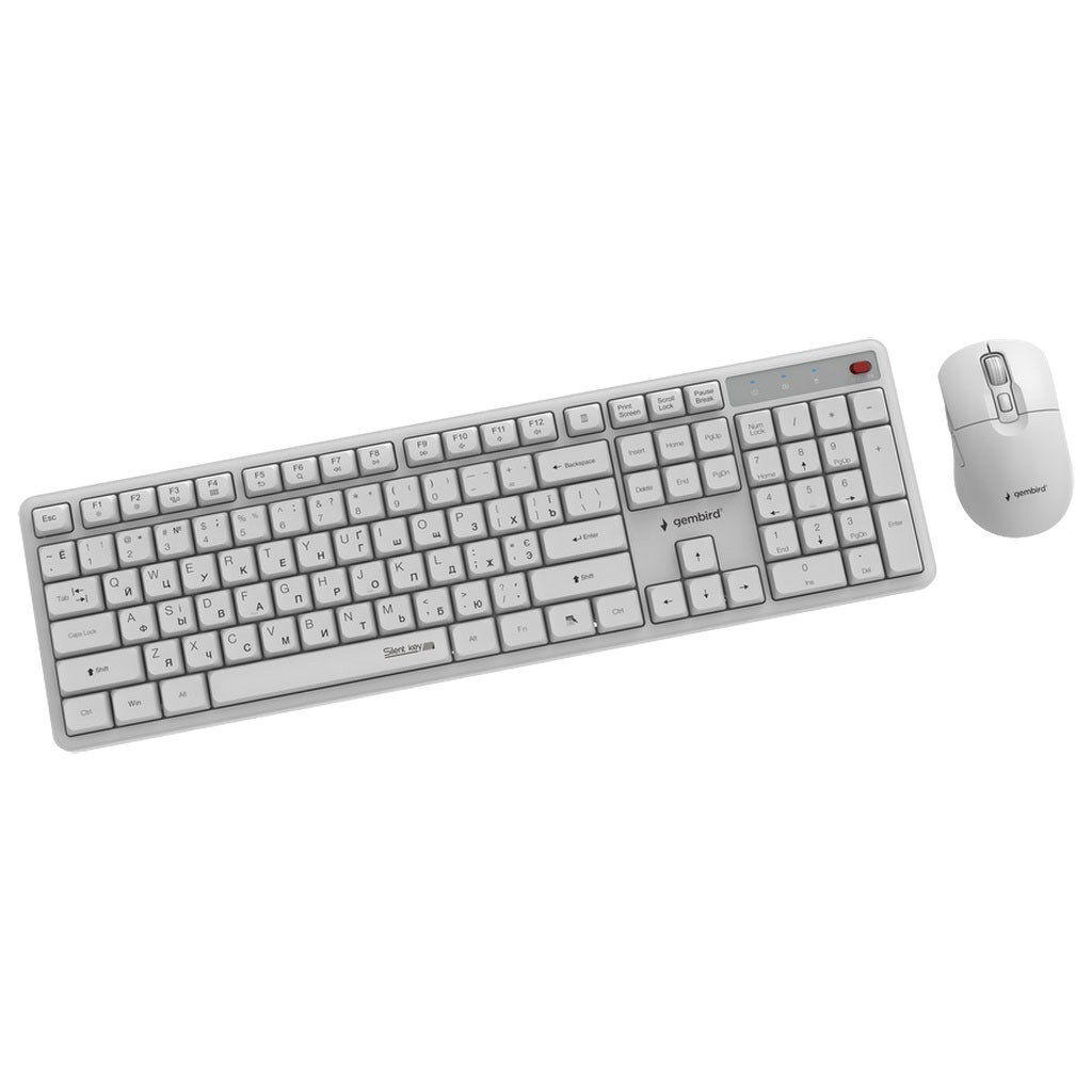 Клавиатура и мышь Gembird KBS-WMS-01-W-CYRL, Белый - № 2 Клавиатура и мышь Gembird KBS-WMS-01-W-CYRL, Белый - № 2
