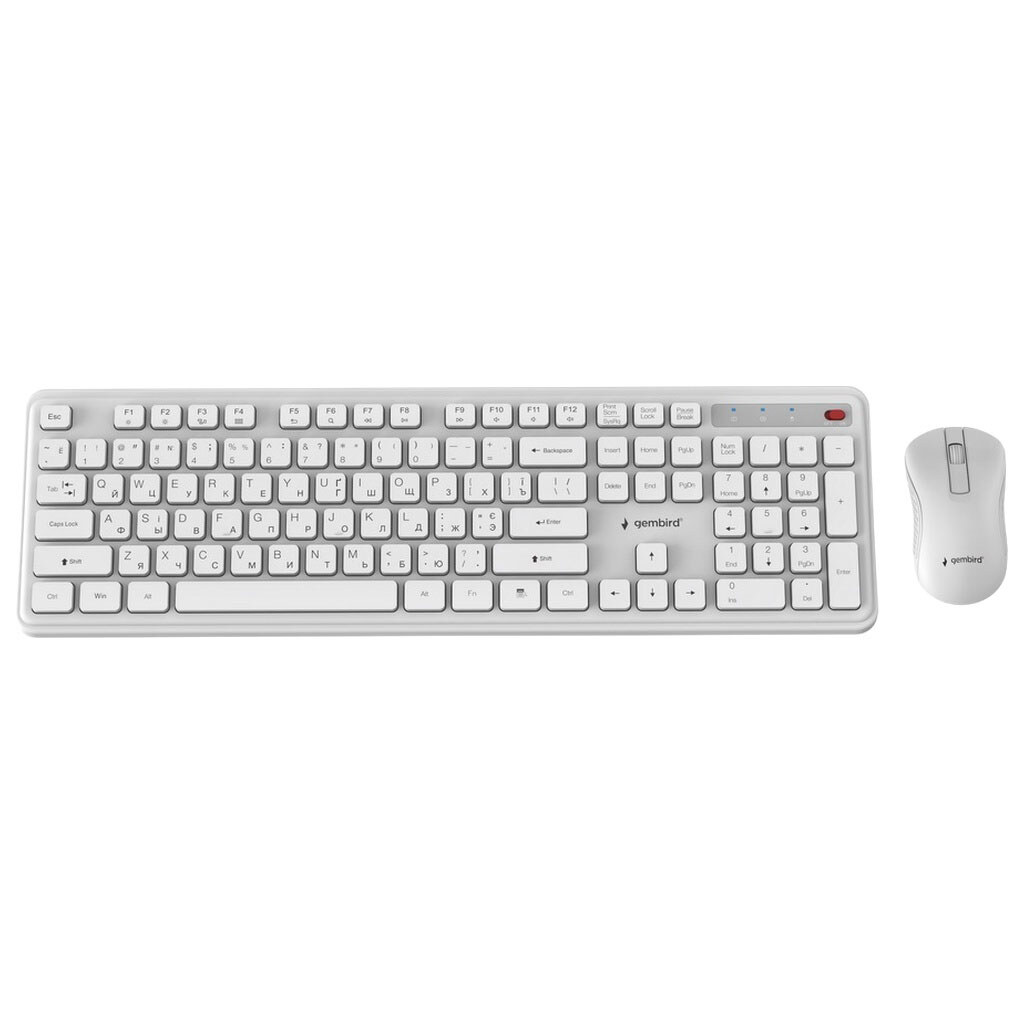 Клавиатура и мышь Gembird KBS-WPS-01-W-CYRL, Белый - № 1 Клавиатура и мышь Gembird KBS-WPS-01-W-CYRL, Белый - № 1