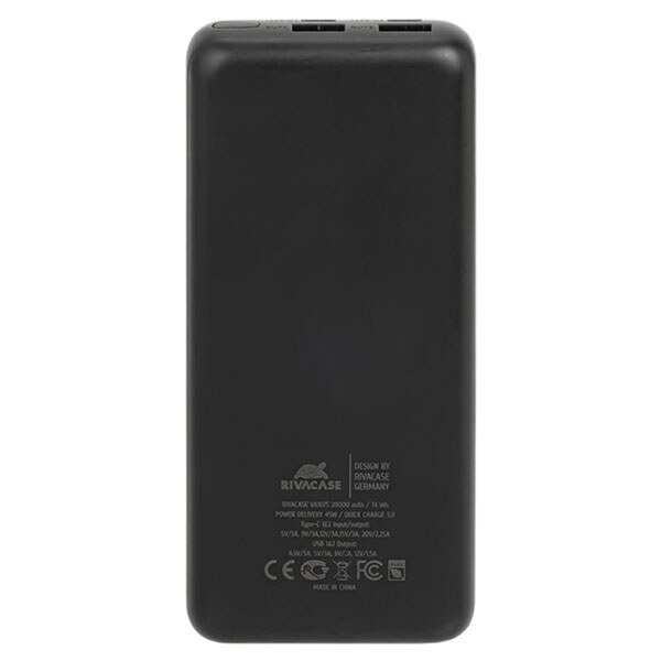 Портативная батарея (Power Bank) Rivacase Rivapower, 20000 mAh, Черный - № 3 Портативная батарея (Power Bank) Rivacase Rivapower, 20000 mAh, Черный - № 3