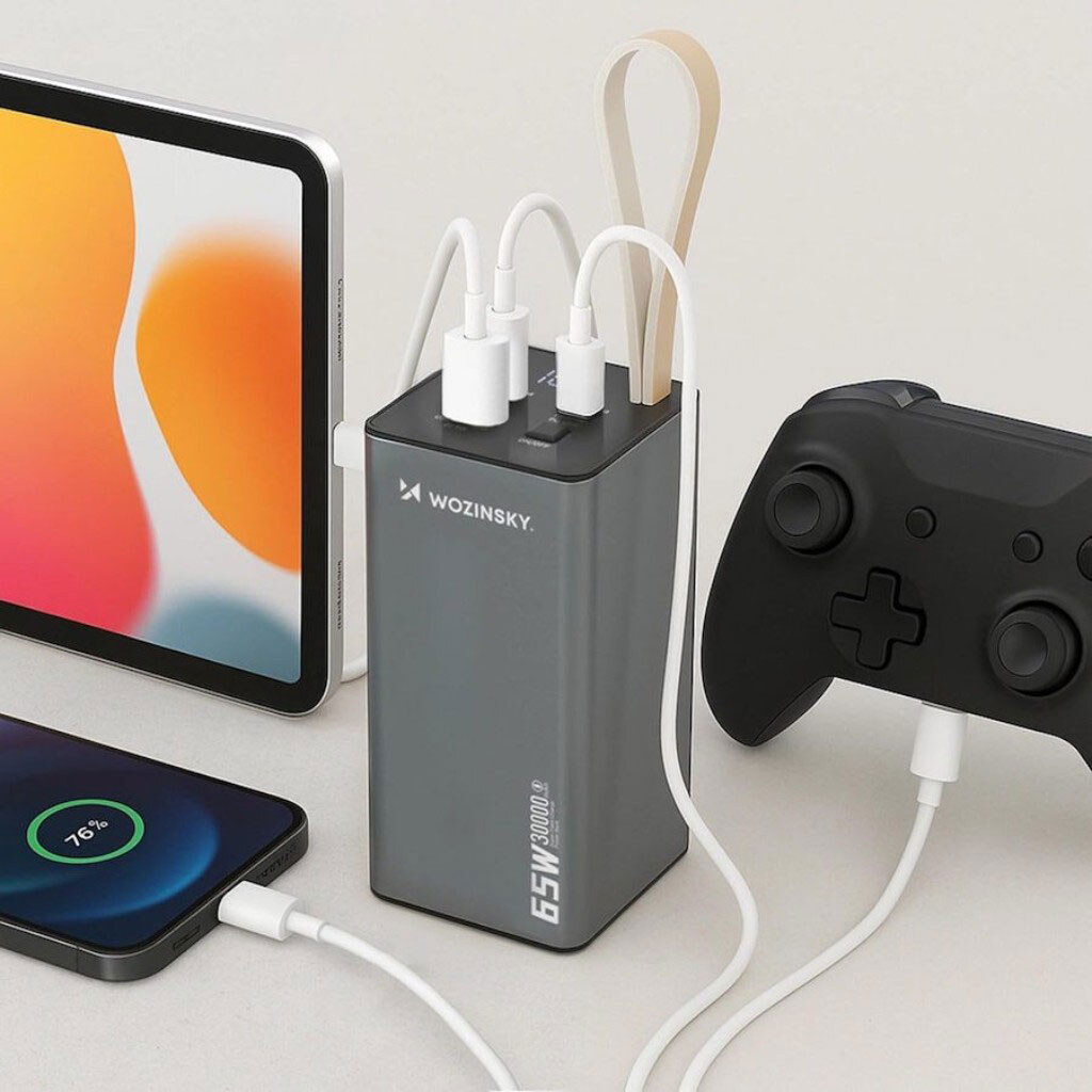 Портативная батарея (Power Bank) Wozinsky K65+, 30000 mAh, Серый - № 3 Портативная батарея (Power Bank) Wozinsky K65+, 30000 mAh, Серый - № 3