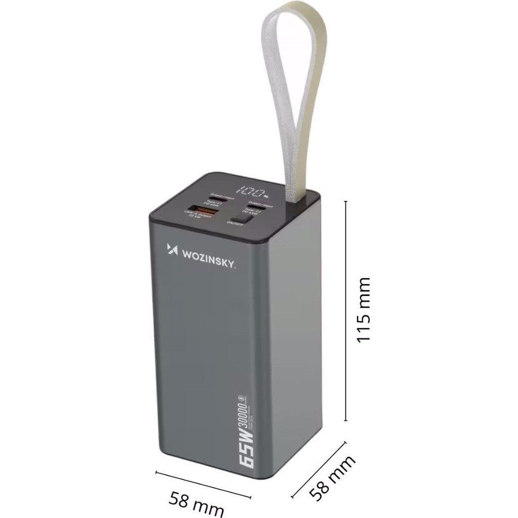 Портативная батарея (Power Bank) Wozinsky K65+, 30000 mAh, Серый - № 8 Портативная батарея (Power Bank) Wozinsky K65+, 30000 mAh, Серый - № 8