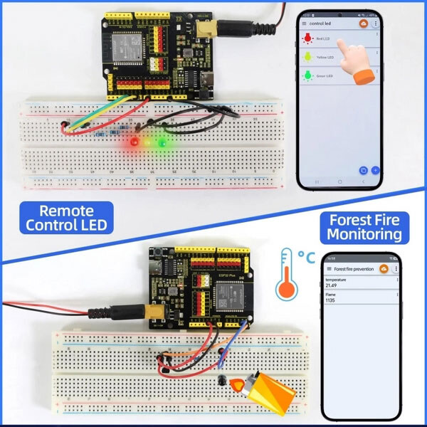 Стартовый набор IOT Basic Learning Kit для ESP-32 (40 экспериментов) от Keyestudio - № 8 Стартовый набор IOT Basic Learning Kit для ESP-32 (40 экспериментов) от Keyestudio - № 8