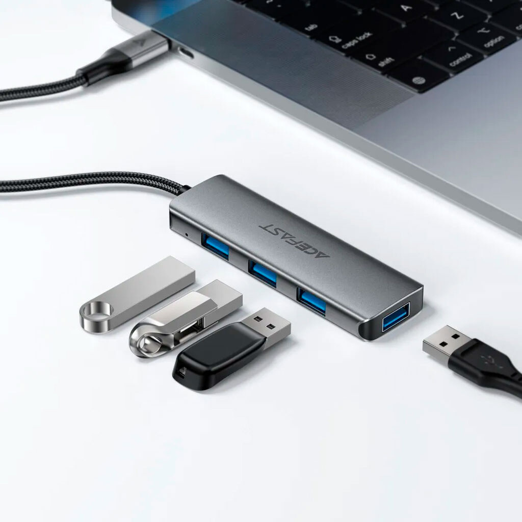 USB Hub AceFast J15, Серый - № 4 USB Hub AceFast J15, Серый - № 4
