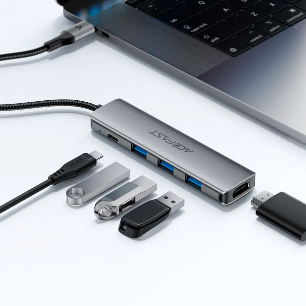 USB Hub AceFast J16, Серый - № 4 USB Hub AceFast J16, Серый - № 4