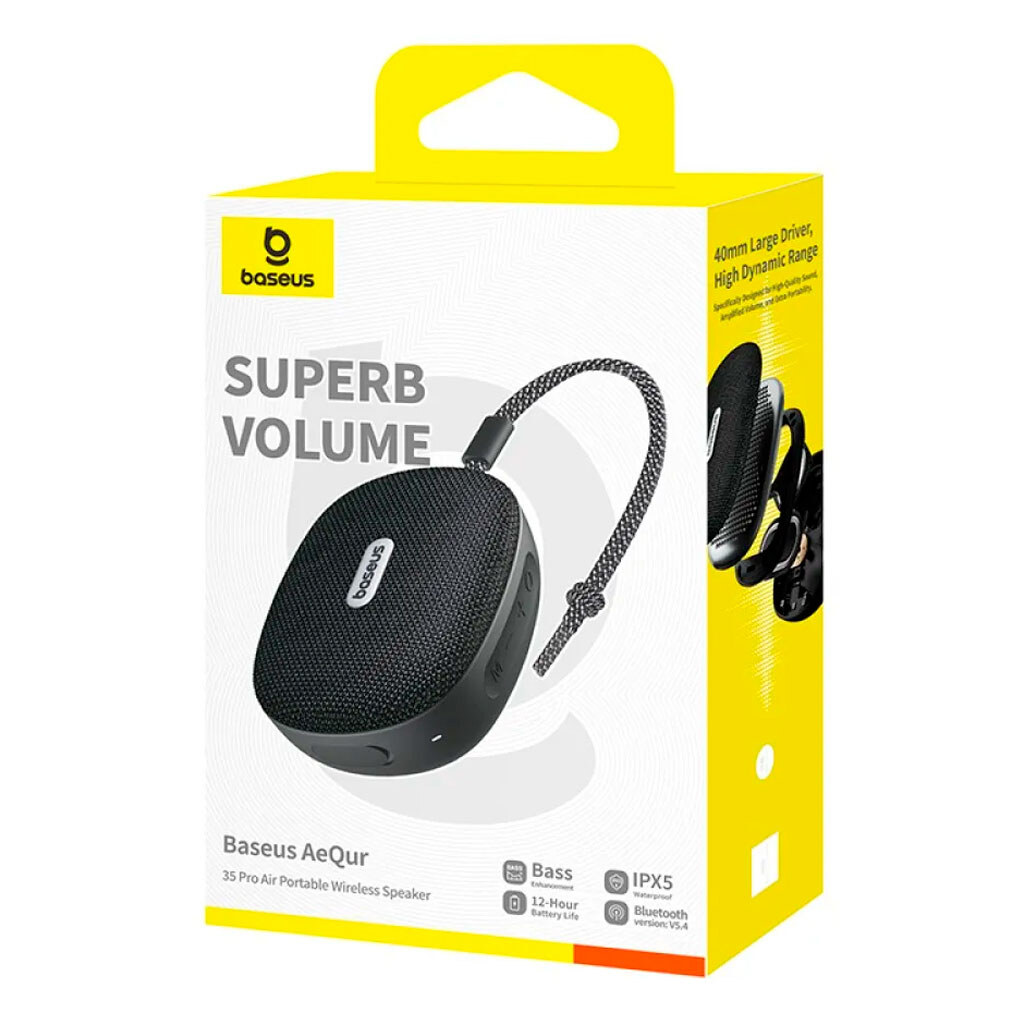 Портативная колонка Baseus A20077600127-00 AeQur 35 Pro Air, Черный - № 7 Портативная колонка Baseus A20077600127-00 AeQur 35 Pro Air, Черный - № 7