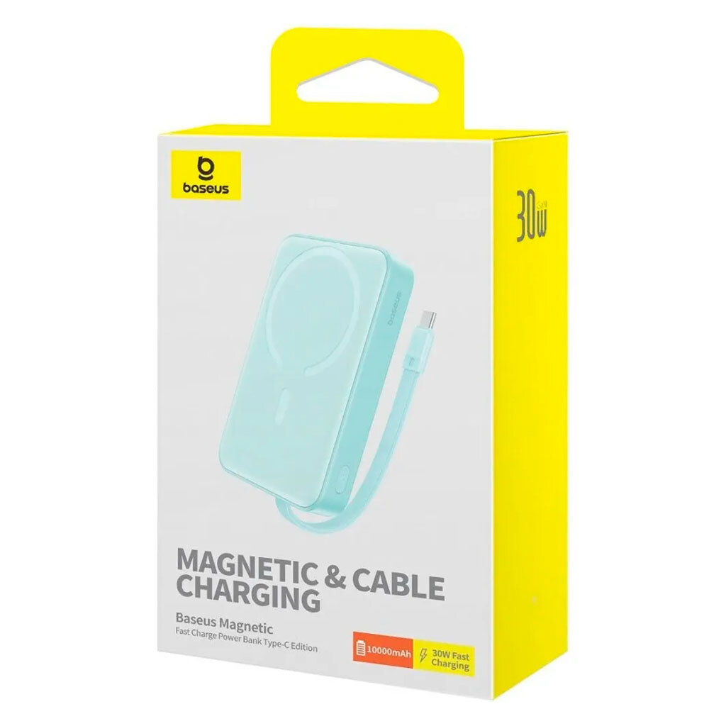 Портативная батарея (Power Bank) Baseus P1002210B333-00 Magnetic Mini, 10000 mAh, Синий - № 2 Портативная батарея (Power Bank) Baseus P1002210B333-00 Magnetic Mini, 10000 mAh, Синий - № 2