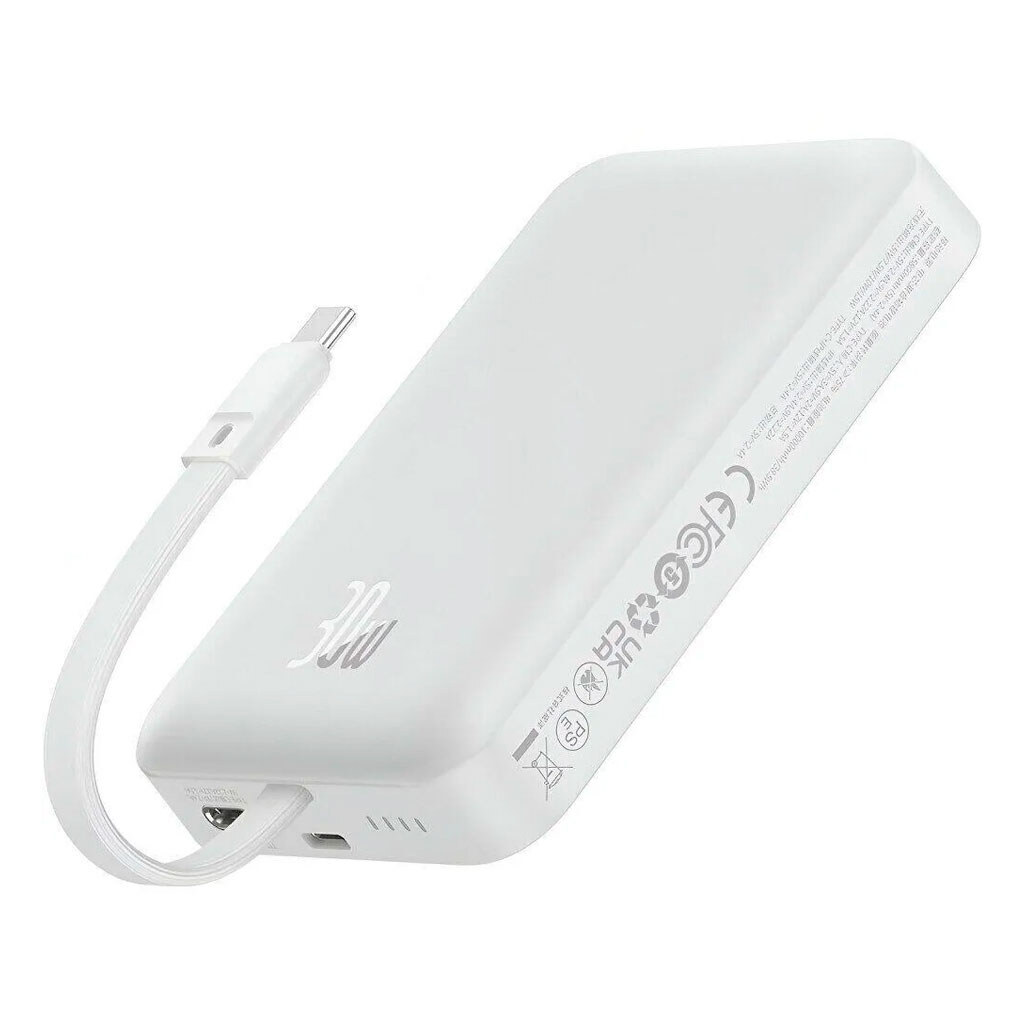 Портативная батарея (Power Bank) Baseus P1002210B223-00 Magnetic Mini, 10000 mAh, Белый - № 1 Портативная батарея (Power Bank) Baseus P1002210B223-00 Magnetic Mini, 10000 mAh, Белый - № 1