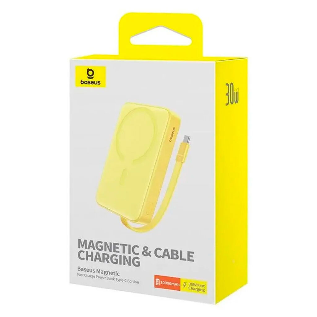 Портативная батарея (Power Bank) Baseus P1002210BY23-00 Magnetic Mini, 10000 mAh, Желтый - № 2 Портативная батарея (Power Bank) Baseus P1002210BY23-00 Magnetic Mini, 10000 mAh, Желтый - № 2