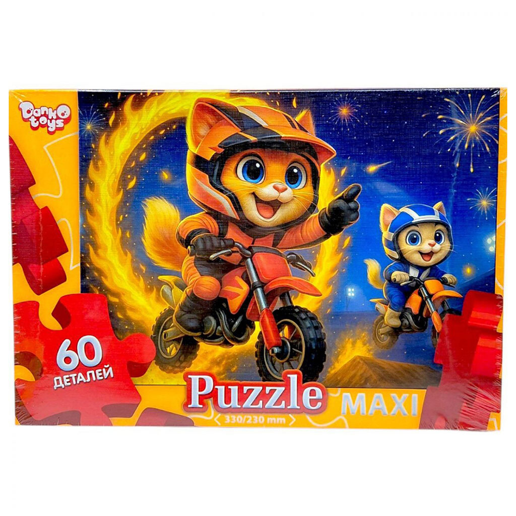 Макси пазлы "Кошки-байкеры", 60 элементов, Dankotoys - № 1 Макси пазлы "Кошки-байкеры", 60 элементов, Dankotoys - № 1