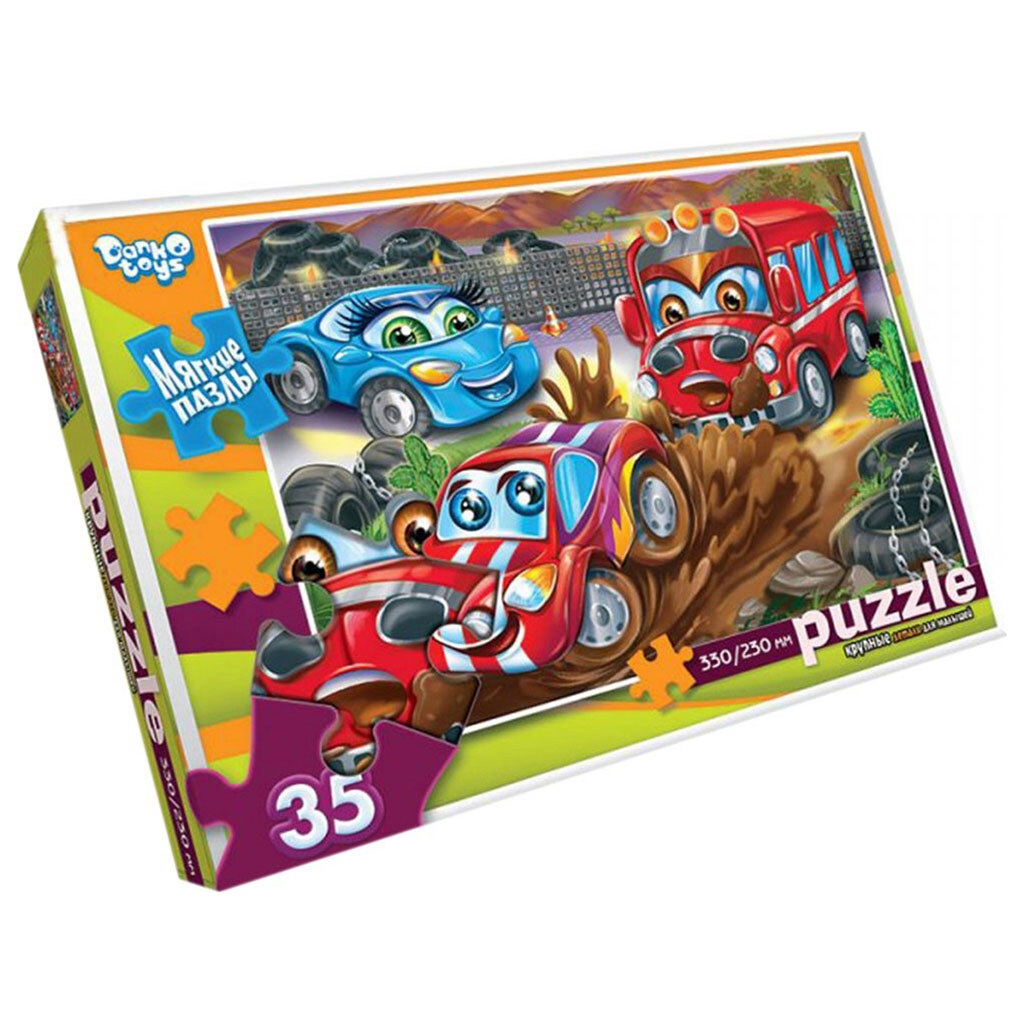 Мягкие пазлы "Гонки", 35 элементов, Dankotoys - № 1 Мягкие пазлы "Гонки", 35 элементов, Dankotoys - № 1