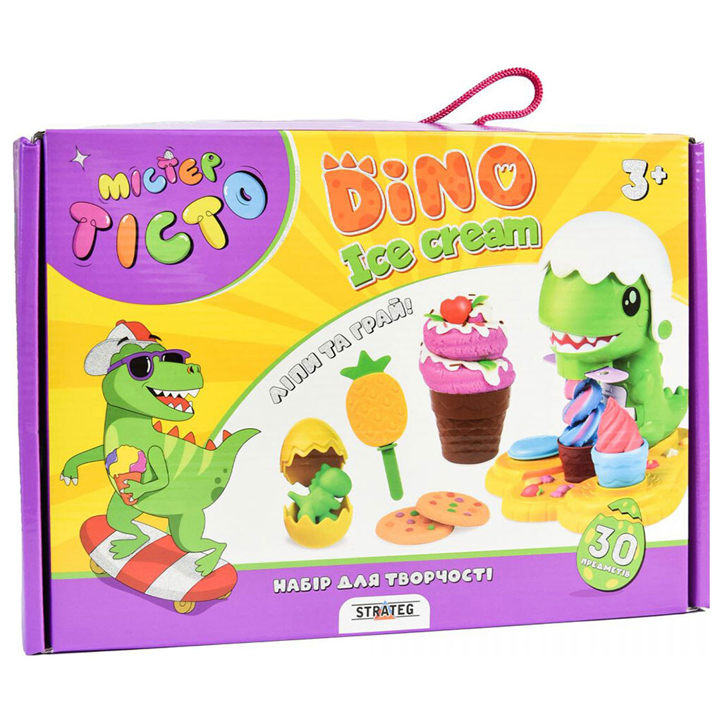 Набор для творчества "Мистер тесто. Dino Ice Cream", на украинском языке, Strateg - № 1 Набор для творчества "Мистер тесто. Dino Ice Cream", на украинском языке, Strateg - № 1