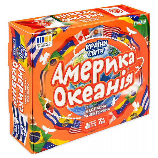 Настольная игра "Страны мира. Америка и Океания", укр., Strateg - № 1 Настольная игра "Страны мира. Америка и Океания", укр., Strateg - № 1