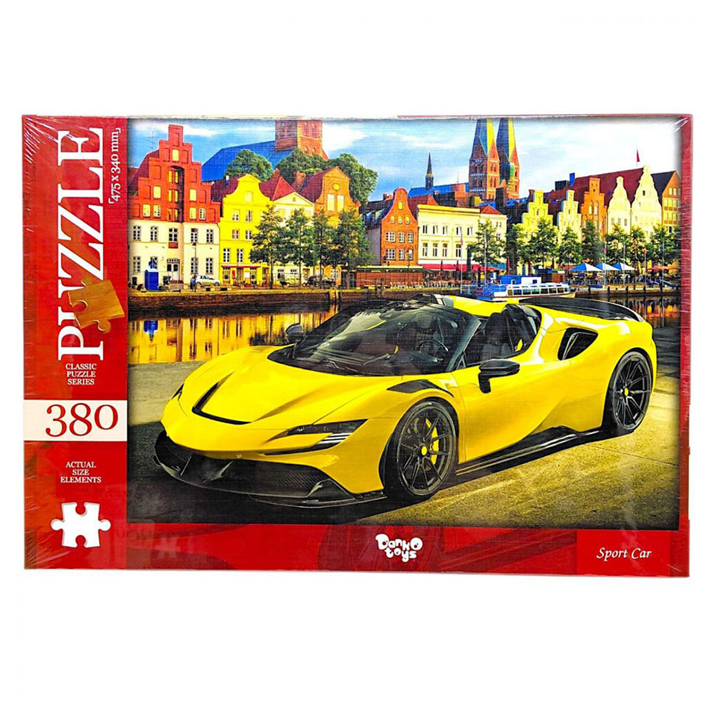 Пазли "Жовтий спорткар", для дітей та дорослих, 380 елементів, Dankotoys - № 1 Пазли "Жовтий спорткар", для дітей та дорослих, 380 елементів, Dankotoys - № 1