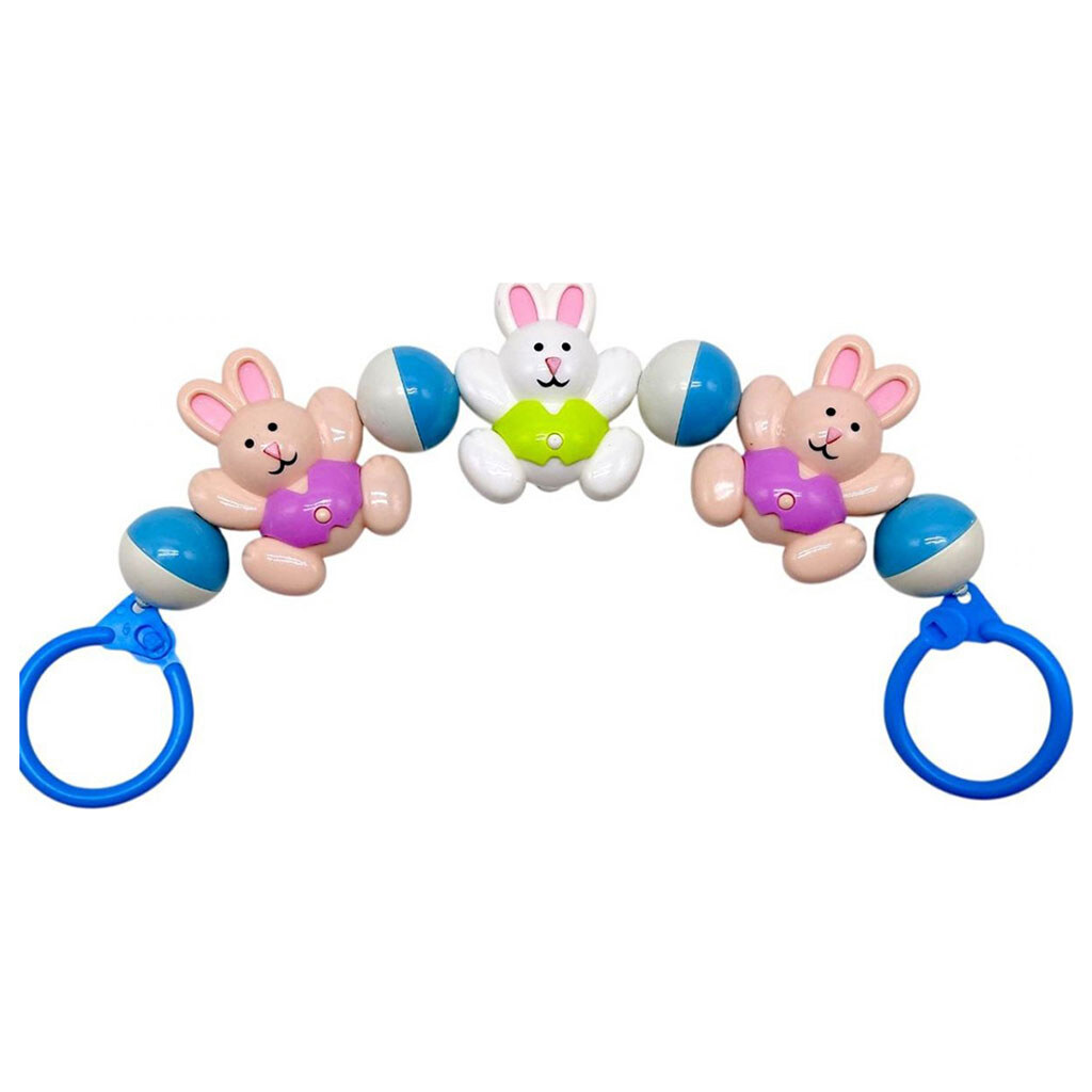 Погремушка на коляску "Зайки", р. 40x10.5x2 см, Yg Toys - № 1 Погремушка на коляску "Зайки", р. 40x10.5x2 см, Yg Toys - № 1