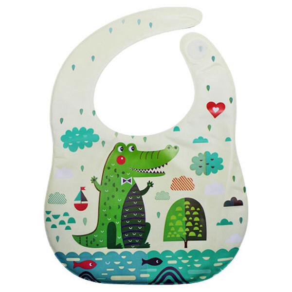 Слюнявчик с карманом "Крокодил", на липучке, Lindo - № 1 Слюнявчик с карманом "Крокодил", на липучке, Lindo - № 1