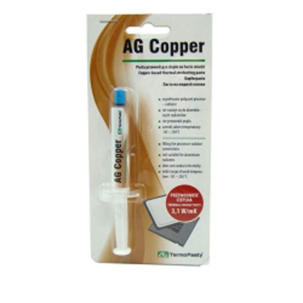 Паста теплопроводящая с медью AG Copper шприц 1.5мл, 3,1 Вт/мК art.AGT-060 - № 1 Паста теплопроводящая с медью AG Copper шприц 1.5мл, 3,1 Вт/мК art.AGT-060 - № 1