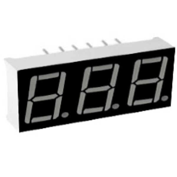 Индикатор 3 разряда 0.28" Красный, катод, черный фон KL-2831-ASR - № 1 Индикатор 3 разряда 0.28" Красный, катод, черный фон KL-2831-ASR - № 1