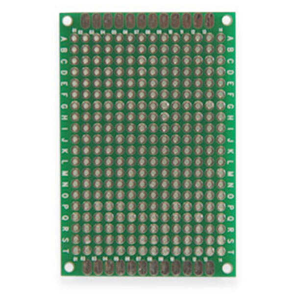 Плата двусторонняя макетная 4cmX6cmX1,6mm шаг 2,54 маска металлиз. - № 1 Плата двусторонняя макетная 4cmX6cmX1,6mm шаг 2,54 маска металлиз. - № 1
